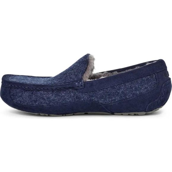 UGG Ascot Wool Loafer Slippers Men\'s Moccasins Suede UGGpure Lined Dark Sapphire main image 5